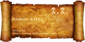 Kedves Kitti névjegykártya
