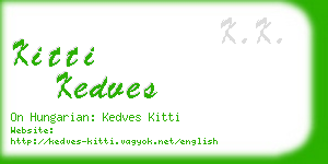kitti kedves business card